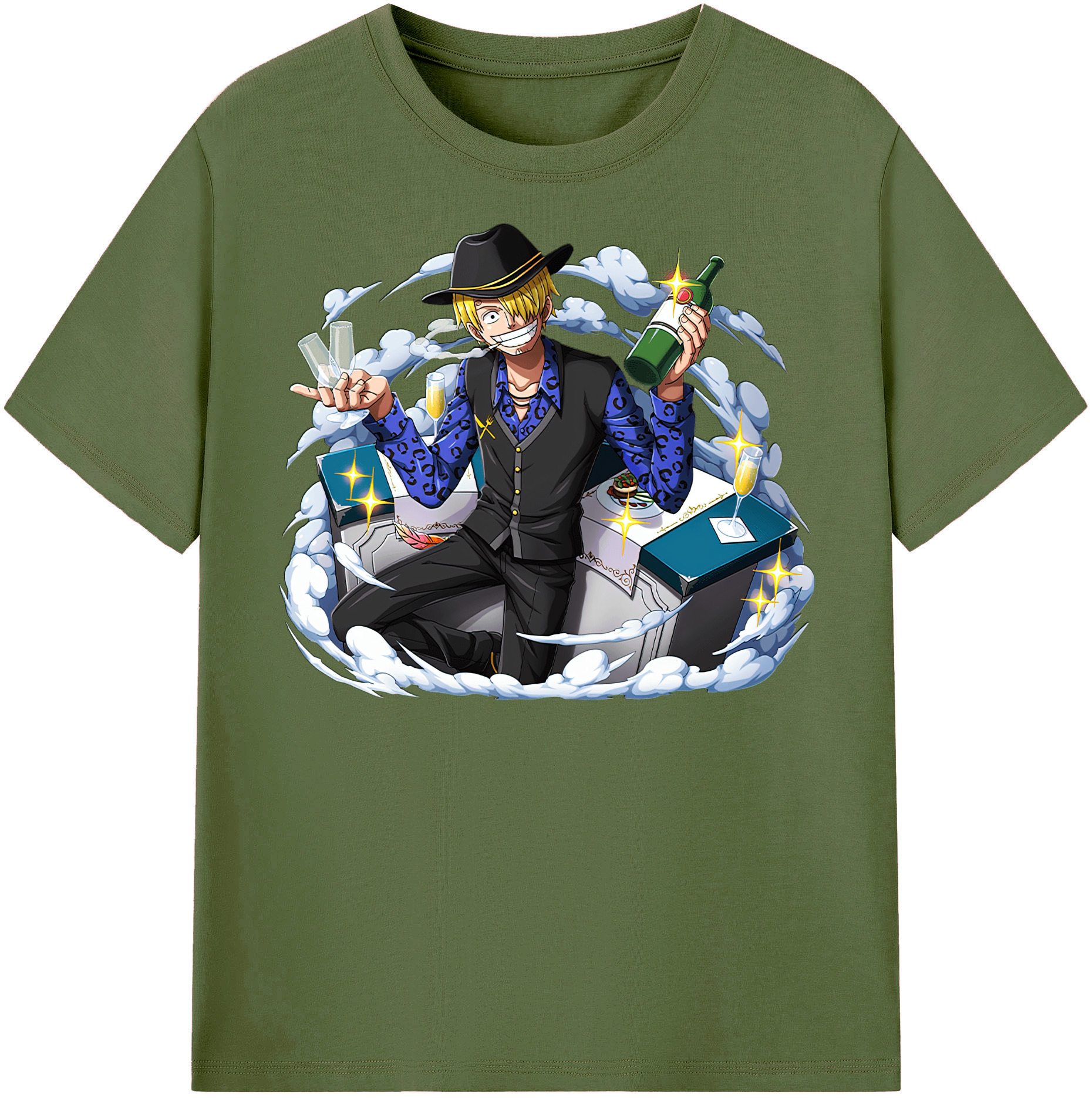 ワンピース サンジ ONE PIECE Sanji 綿100％半袖Tシャツ（フロントプリント）